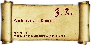 Zadravecz Kamill névjegykártya